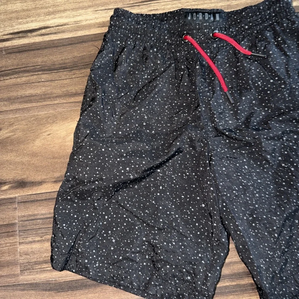 Nike Air Jordan Jumpman Poolside Shorts Youth M 10/12 Black Cement Speckle Swim